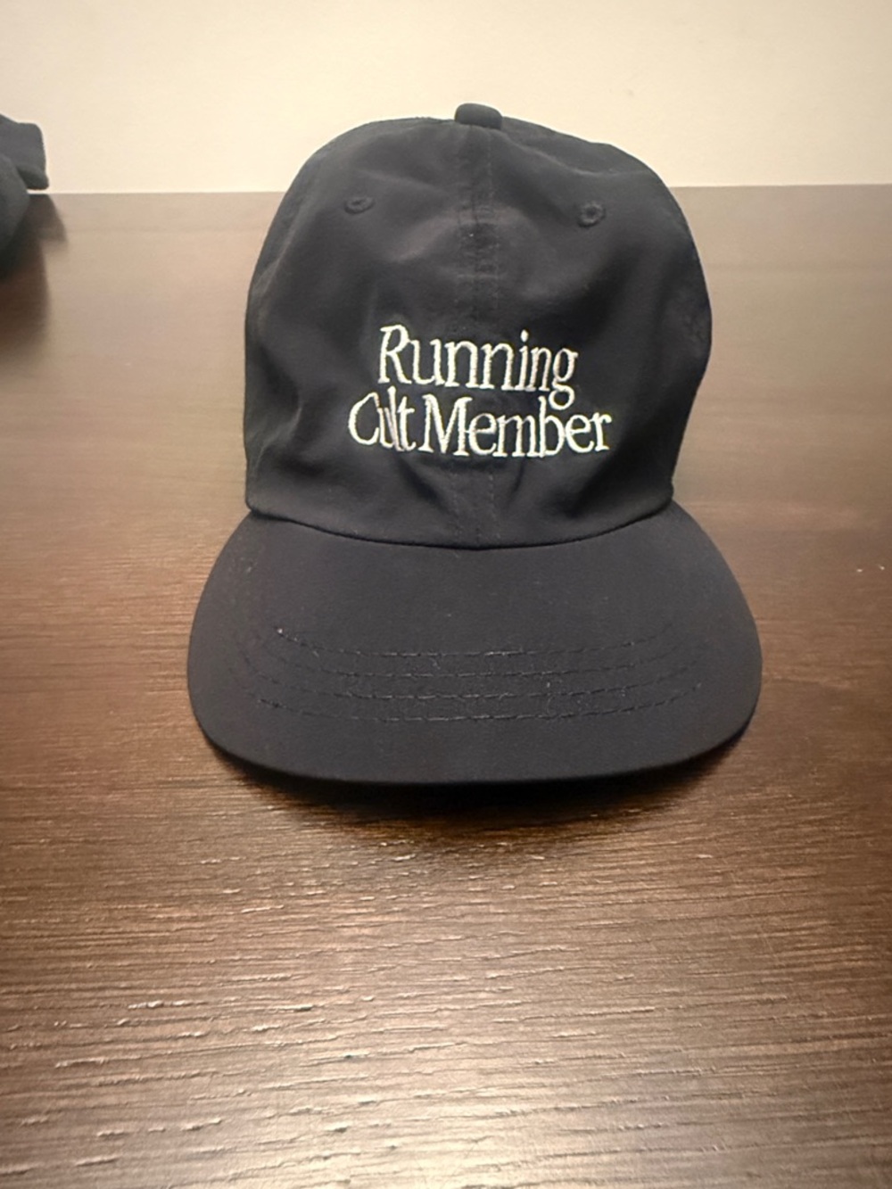 SatisfyEmbroidered 'Running Cult Member' Black Baseball Cap rare